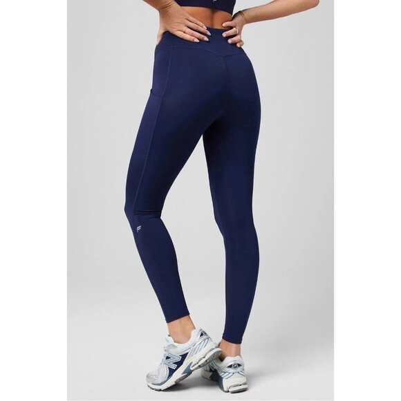 NWOT Fabletics Tight Women's XL Navy Blue High Waisted Leggings With Side Pocket - Picture 2 of 10